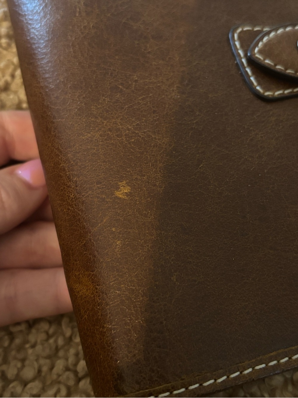 Brown Leather Snap Filofax Malden personal Organizer antiqued leather - Picture 3 of 13